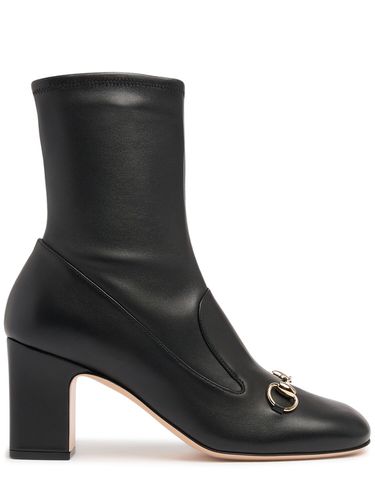 Mm Lady Horsebit Leather Boots - GUCCI - Modalova