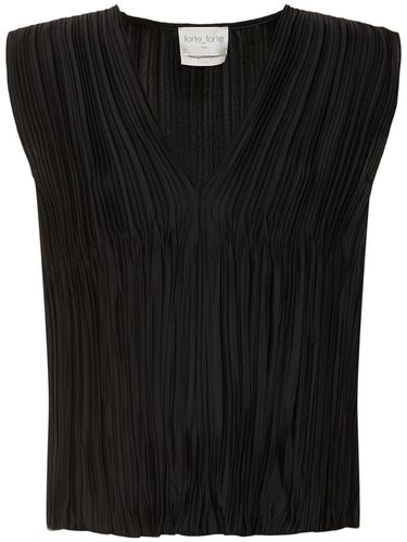 Plissé Poly Crepe Sleeveless Top - FORTE_FORTE - Modalova