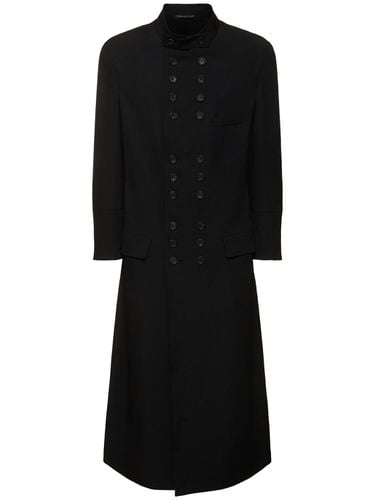 Double Breasted Wool Long Coat - YOHJI YAMAMOTO - Modalova