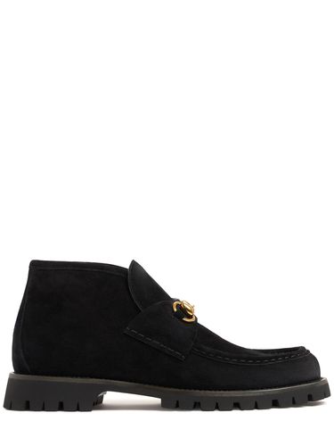 Mm Suede Ankle Boots W/ Horsebit - GUCCI - Modalova