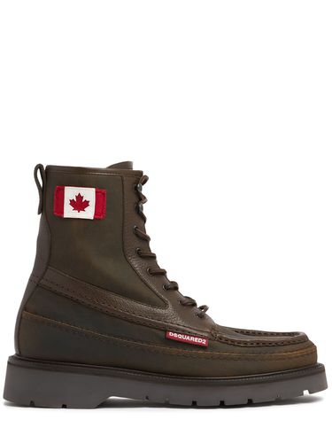 Canadian Flag Leather Ankle Boots - DSQUARED2 - Modalova