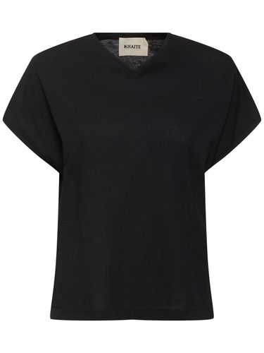 Devra Cotton Blend Jersey T-shirt - KHAITE - Modalova