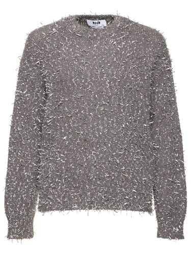 Silver Textured Knit Sweater - MSGM - Modalova