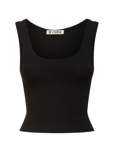 Square Neck Jersey Tank Top - ÉTERNE - Modalova