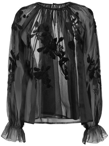 Embroidered Silk Organza Shirt - ERMANNO SCERVINO - Modalova