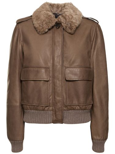 Leather Jacket W/ Furry Collar - BRUNELLO CUCINELLI - Modalova