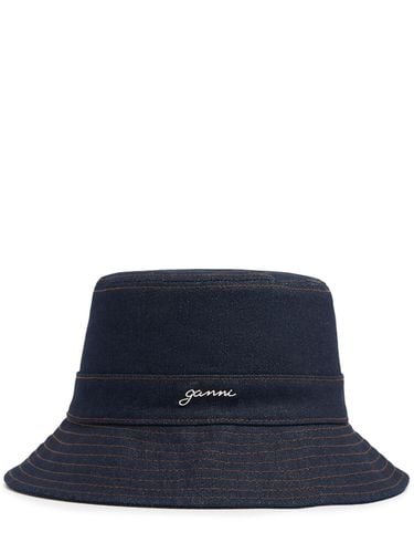 Cappello Bucket In Denim Riciclato - GANNI - Modalova