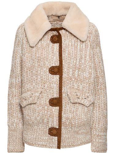 Knit Shearling Jacket - ERMANNO SCERVINO - Modalova