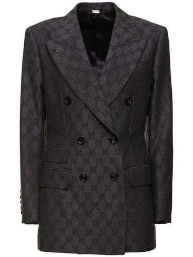 Blazer Aus Gg-wolljacquard - GUCCI - Modalova