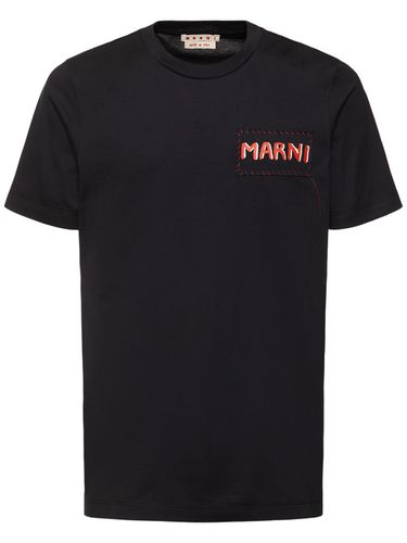 Plain Cotton Knit T-shirt - MARNI - Modalova