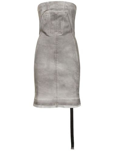 Splintered Denim Bustier Mini Dress - RICK OWENS DRKSHDW - Modalova