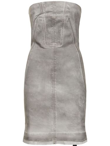 Splintered Denim Bustier Mini Dress - RICK OWENS DRKSHDW - Modalova