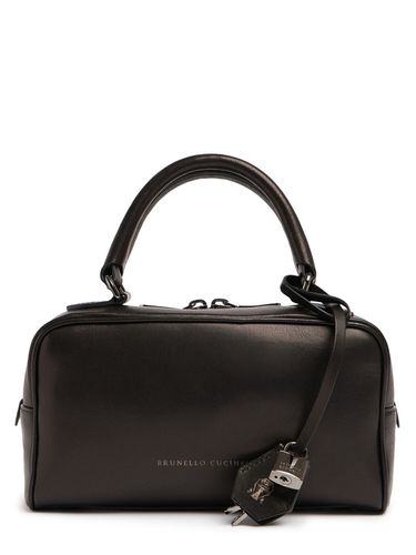 Glossy Leather Top Handle Bag - BRUNELLO CUCINELLI - Modalova