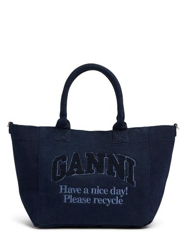 Small Easy Shopper Canvas Bag - GANNI - Modalova