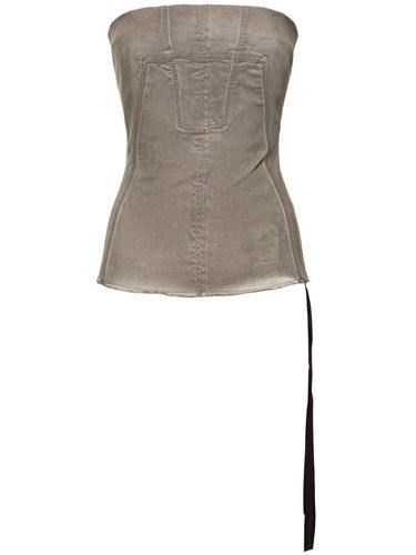 Denim Bustier Top - RICK OWENS DRKSHDW - Modalova