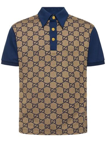 Maxi Gg Silk & Cotton Polo Shirt - GUCCI - Modalova