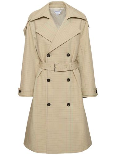 Notebook Wool Blend Trench Coat - BOTTEGA VENETA - Modalova