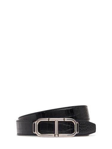 Mm T Belt Shiny Croc Embossed Leather - TOM FORD - Modalova