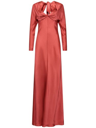 Draped Satin Long Dress - ALBERTA FERRETTI - Modalova