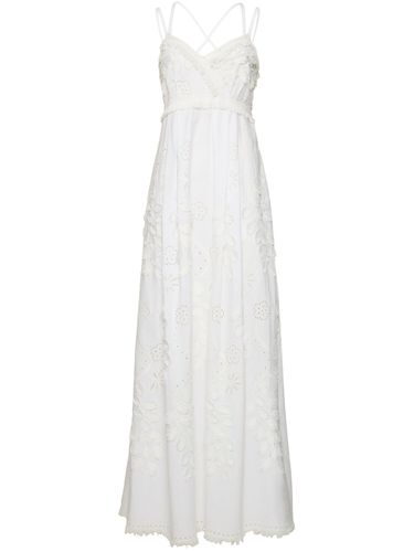 Embroidered Eyelet Lace Long Dress - ALBERTA FERRETTI - Modalova