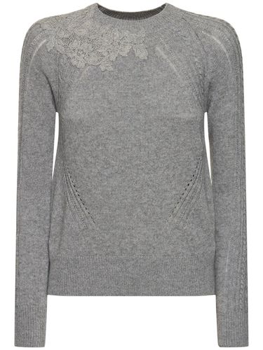 Embroidered Knit Crewneck Sweater - ERMANNO SCERVINO - Modalova