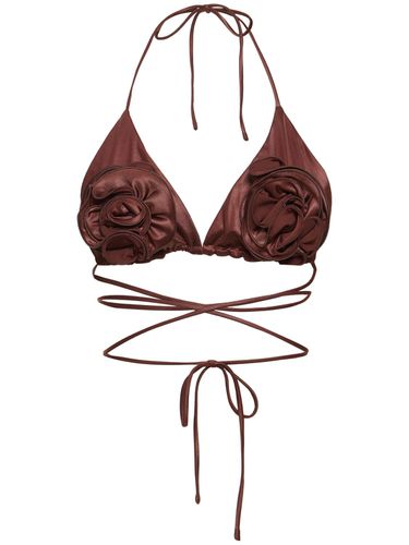 Lycra Rose Triangle Bikini Top - MAGDA BUTRYM - Modalova