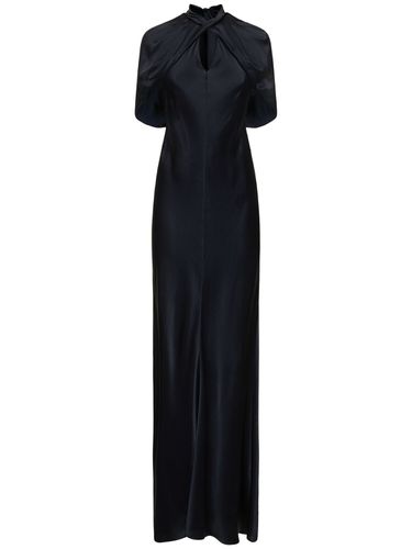 Short Sleeve Satin Long Dress - ALBERTA FERRETTI - Modalova