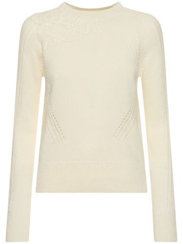 Embroidered Knit Crewneck Sweater - ERMANNO SCERVINO - Modalova