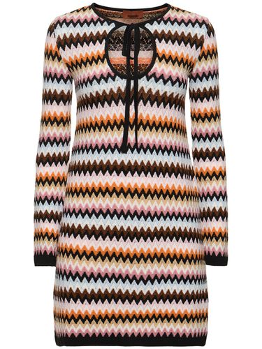 Striped Wool Knit Long Sleeve Mini Dress - MISSONI - Modalova