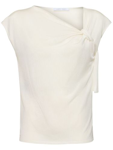 Shiny Viscose Top W/ Knot - ALBERTA FERRETTI - Modalova