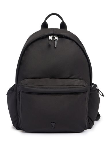 Padded Nylon Canvas Backpack - AMI PARIS - Modalova