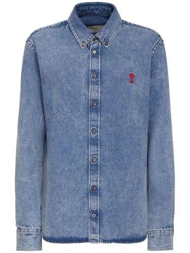 Adc Cotton Blend Denim Shirt - AMI PARIS - Modalova