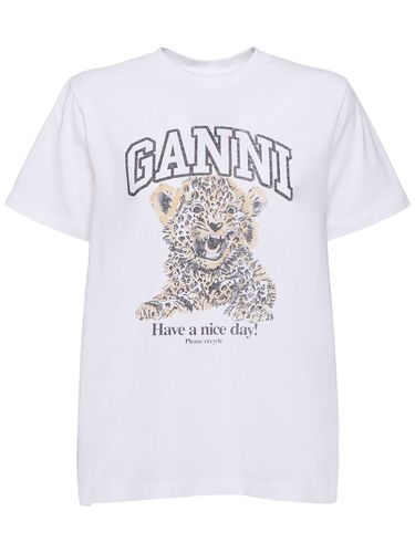 Camiseta De Jersey De Algodón - GANNI - Modalova