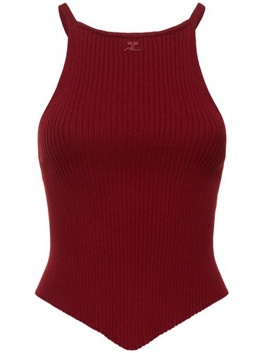 Pointy Hem Rib Knit Tank Top - COURREGES - Modalova