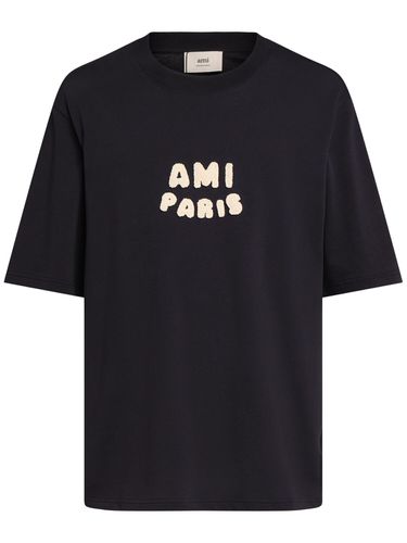 Cotton Logo T-shirt - AMI PARIS - Modalova