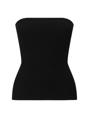 Ribbed Viscose Blend Knit Strapless Top - ANDREADAMO - Modalova