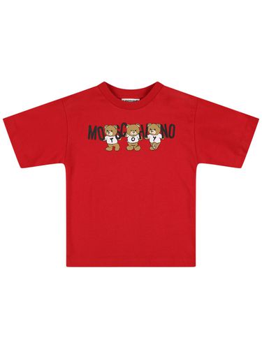 Camiseta De Jersey De Algodón Estampada - MOSCHINO - Modalova