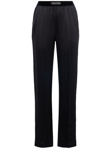 Logo Silk Satin Pajama Pants - TOM FORD - Modalova