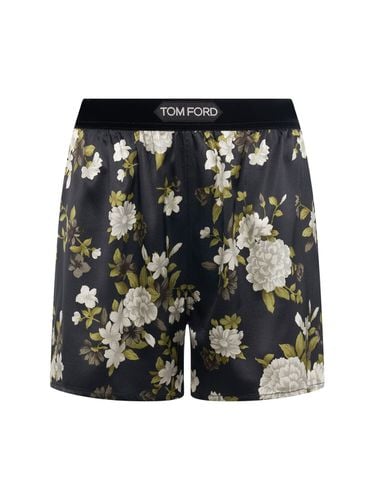 Floral Print Stretch Silk Satin Shorts - TOM FORD - Modalova