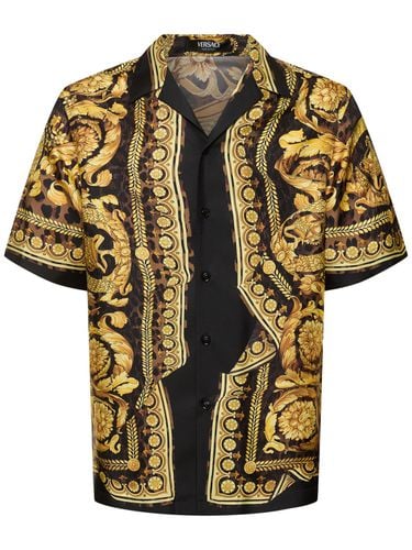 Printed Silk Twill Shirt - VERSACE - Modalova