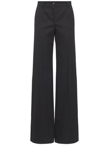 Tailored Wool Straight Pants - DOLCE & GABBANA - Modalova