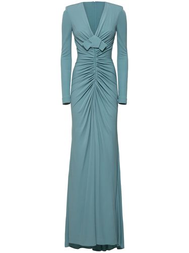 Draped Jersey Long Dress - ELIE SAAB - Modalova