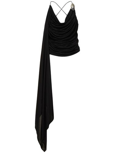 Draped Viscose Jersey Top - GIUSEPPE DI MORABITO - Modalova