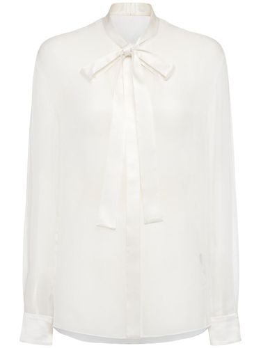 Silk Chiffon Shirt W/bow - DOLCE & GABBANA - Modalova