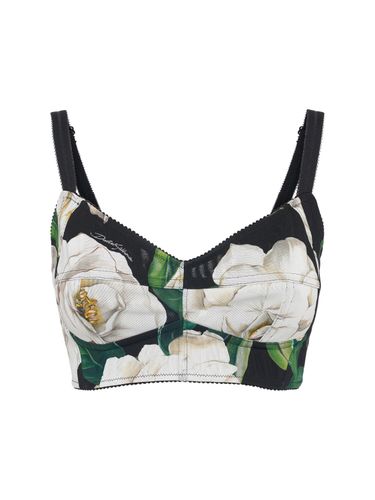 Gardenia Printed Marquisette Crop Top - DOLCE & GABBANA - Modalova