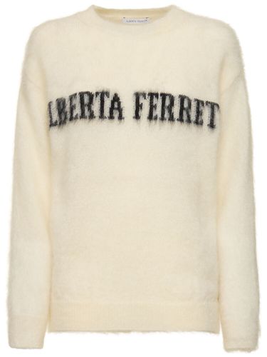 Logo Mohair Blend Knit Sweater - ALBERTA FERRETTI - Modalova