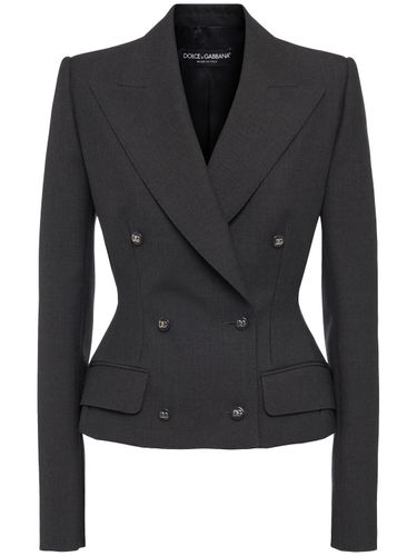 Double Breasted Wool Blazer - DOLCE & GABBANA - Modalova