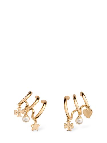 Kira Faux Pearl Multi-hoop Earrings - TORY BURCH - Modalova