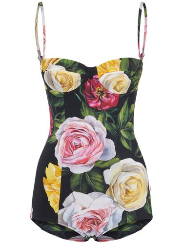 Printed Jersey One Piece Swimsuit - DOLCE & GABBANA - Modalova