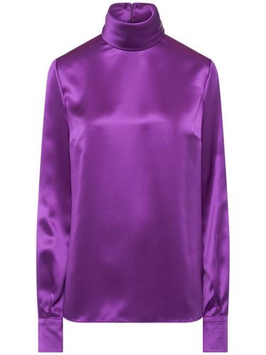 Silk Satin Turtleneck Shirt - DOLCE & GABBANA - Modalova